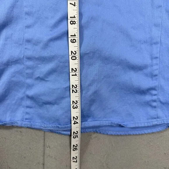 CJ Banks Womens Button Up Top Long Sleeve Blue Stretch Plus Size 1X - Picture 7 of 9